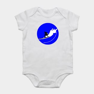 Surfer girl on the surfboard and motivational quote Baby Bodysuit